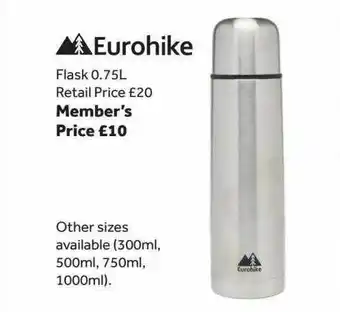 GO Outdoors Eurohike flask 0.75l offer