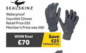 GO Outdoors Sealskinz waterproof gauntlet gloves offer