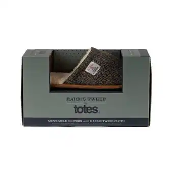 Lloyds Pharmacy Totes harris brown tweed mens mule slipper offer