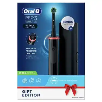 Lloyds Pharmacy Oral-b pro 3 3500 crossaction black electric toothbrush & travel case offer