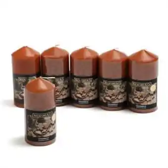 Home Bargains Wickford & co.: scented small pillar candle - gingerbread (case of 6) offer