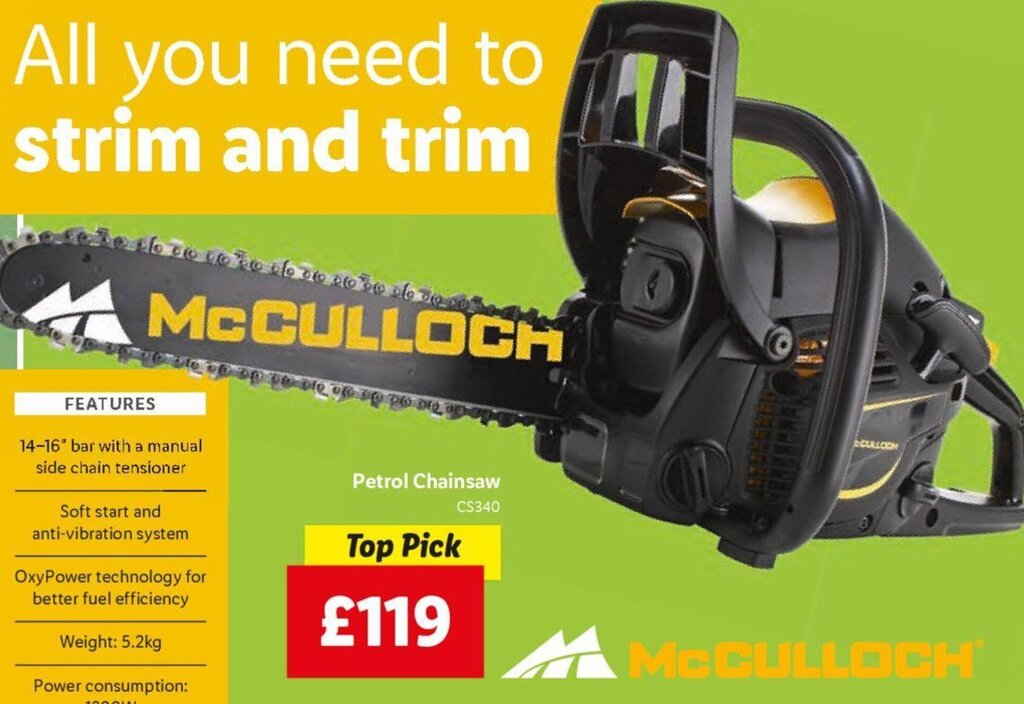 Petrol Chainsaw offer at Lidl