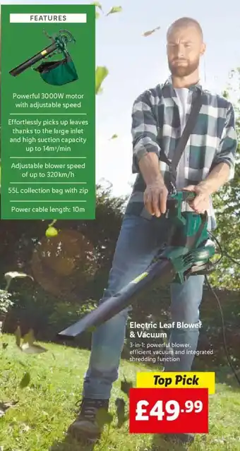 Lidl Electric Leaf Blower & Vacuum offer