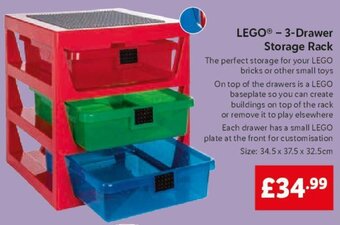 Lidl Lego - 3 - Drawer Storage Rack offer