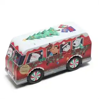 Home Bargains Christmas camper van shortbread biscuit tin 300g offer