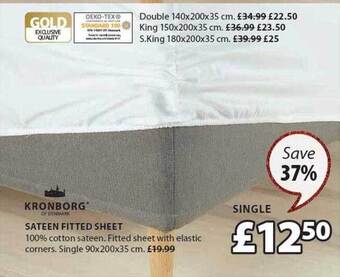 JYSK Sateen fitted sheet offer
