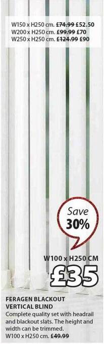 JYSK Feragen blackout vertical blind offer