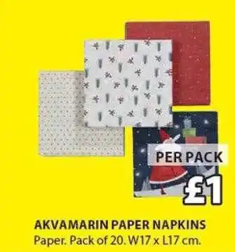 JYSK Akvamarin paper napkins offer