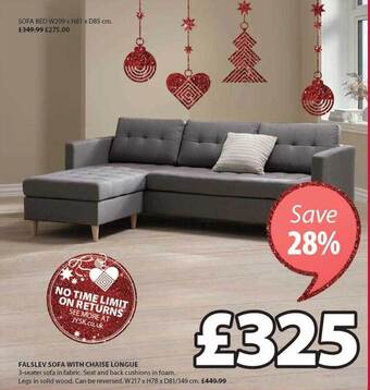 JYSK Falslev sofa with chaise longue offer