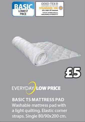 JYSK Basic t5 mattress pad offer