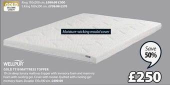 JYSK Gold t110 mattress topper offer