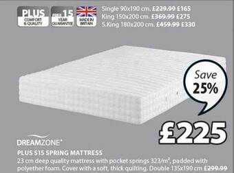 JYSK Plus s15 spring mattress offer