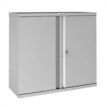 Home Bargains Phoenix scl series 2 door 1 shelf steel storage cupboard in grey with key lock inc.nd delivery offer