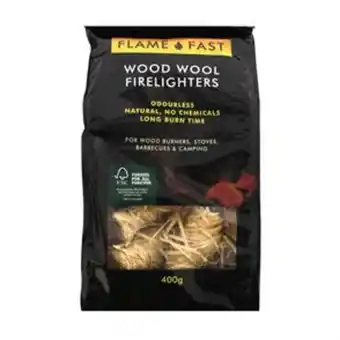 Home Bargains Flame fast wood wool firelighters (12 x 400g pack) offer
