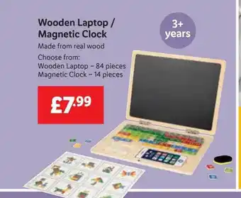 Lidl Wooden laptop magnetic clock offer