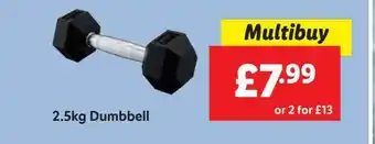 Lidl 2.5 kg dumbbell offer