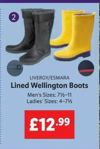 Lidl Livergy-esmara lined wellington boots offer