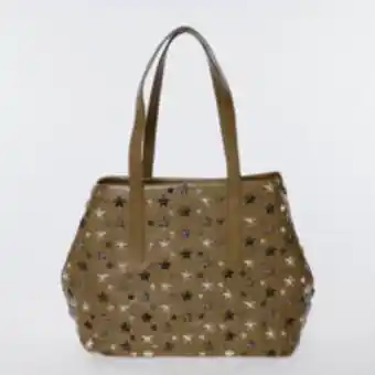 TK Maxx Khaki leather star embellished tote bag offer