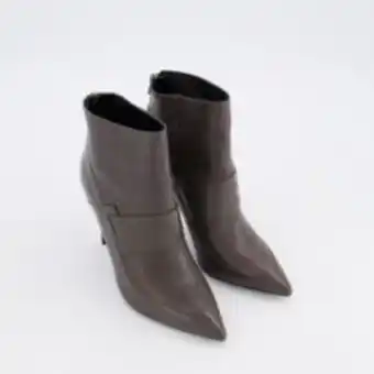 TK Maxx Grey leather xavier heeled ankle boots offer