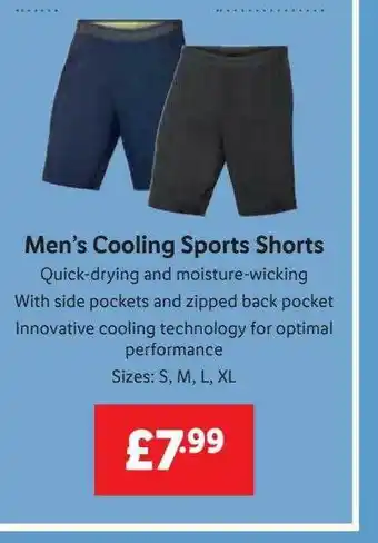 Lidl Men's cooling sports shorts offer