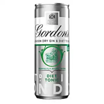 Gordons dry london gin and diet tonic ready to drink 250ml