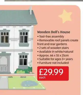 Aldi Wooden doll's house offer