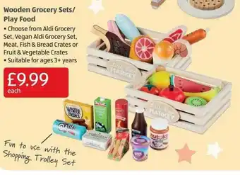 Aldi Wooden grocery sets-play food offer