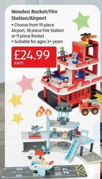 Aldi Wooden rocket-fire station-airport offer