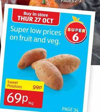 Aldi Sweet potatoes offer