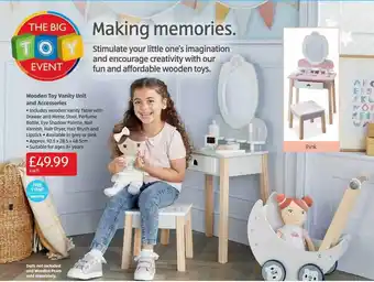 Aldi Wooden toy vanity unit and accessories offer