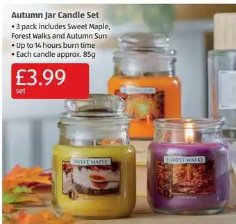 Aldi Autumn jar candle set offer
