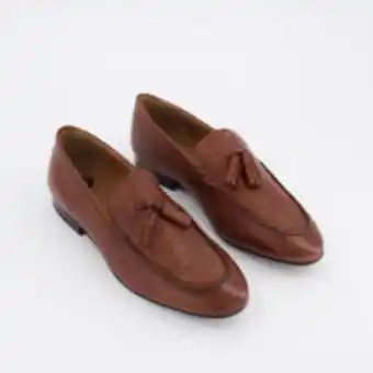 TK Maxx Brown leather reptile effect bolton loafers offer