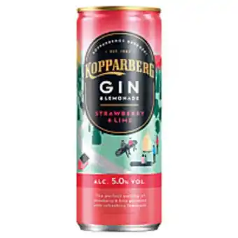 McColl's Kopparberg gin and lemonade strawberry and lime 250ml offer