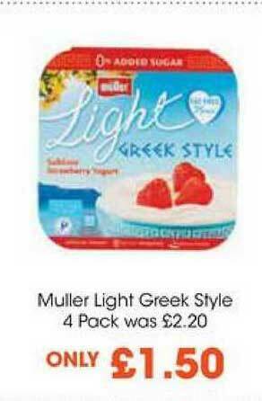 Centra Muller Light Greek Style 4 Pack offer