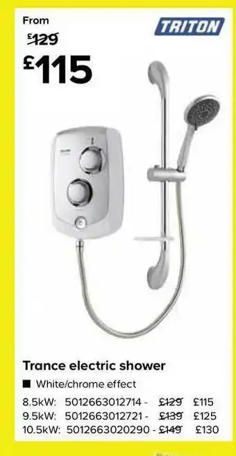TradePoint Trance Electric Shower Triton offer