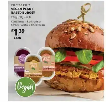 Lidl Plant To Plate Vegan Plant Based Burger offer