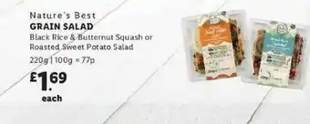 Lidl Nature's Best Graind Salad Black Rice & Butternut Squash Or Roasted Sweet Potato Salad offer