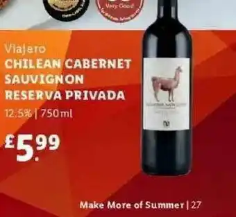 Lidl Viajero Chilean Cabernet Sauvignon Reserva Privada offer