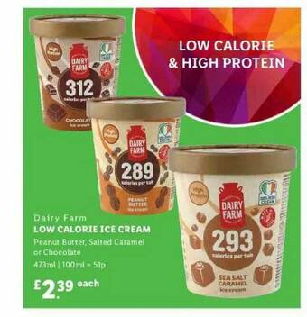 Lidl Dairy Farm Low Calorie Ice Cream offer