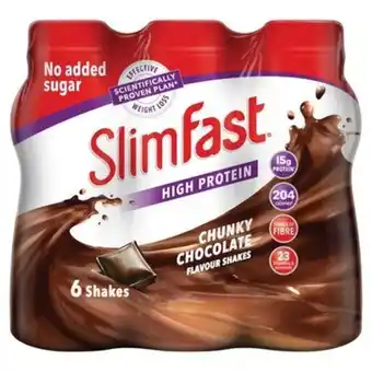 Slimfast chunky chocolate flavour shakes