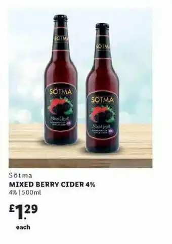 Lidl Sötma Mixe Berry Cider 4% offer