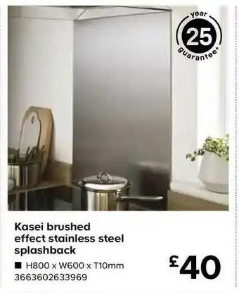TradePoint Kasei Brushed Effect Stainles Steel Splashback offer