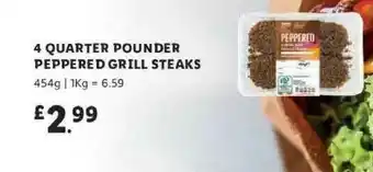 Lidl 4 Quarter Pounder Peppered Grill Steaks offer