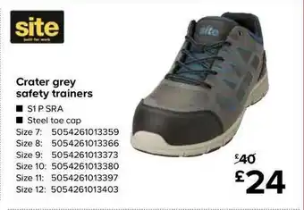 TradePoint Crater Grey Safety Trainers Site offer