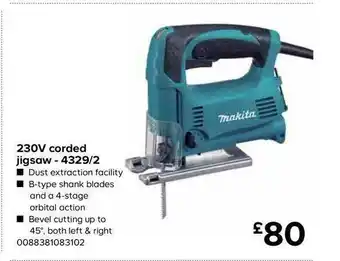 TradePoint 230v Corded Jigsaw - 4329 2 offer