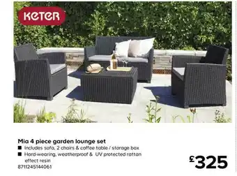 TradePoint Mia 4 Pice Garden Lounge Set offer