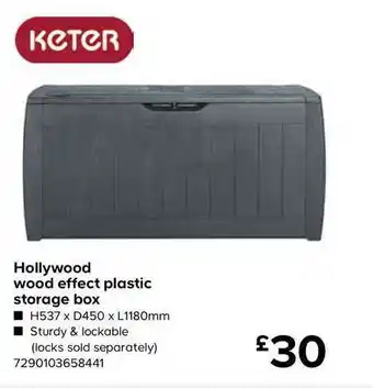 Hollywood Wood Effect Plastic Storage Box