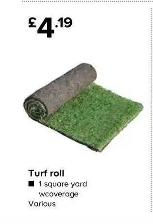 TradePoint Turf Roll 1 Square Yard Wcoverage Various offer