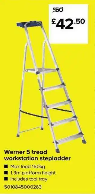 TradePoint Werner 5 Tread Workstation Stepladder offer