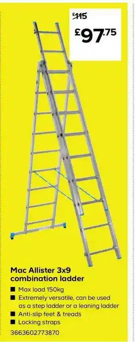TradePoint Mac Allister 3x9 Combination Ladder offer